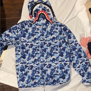 Blue Camouflage Shark Hoodie